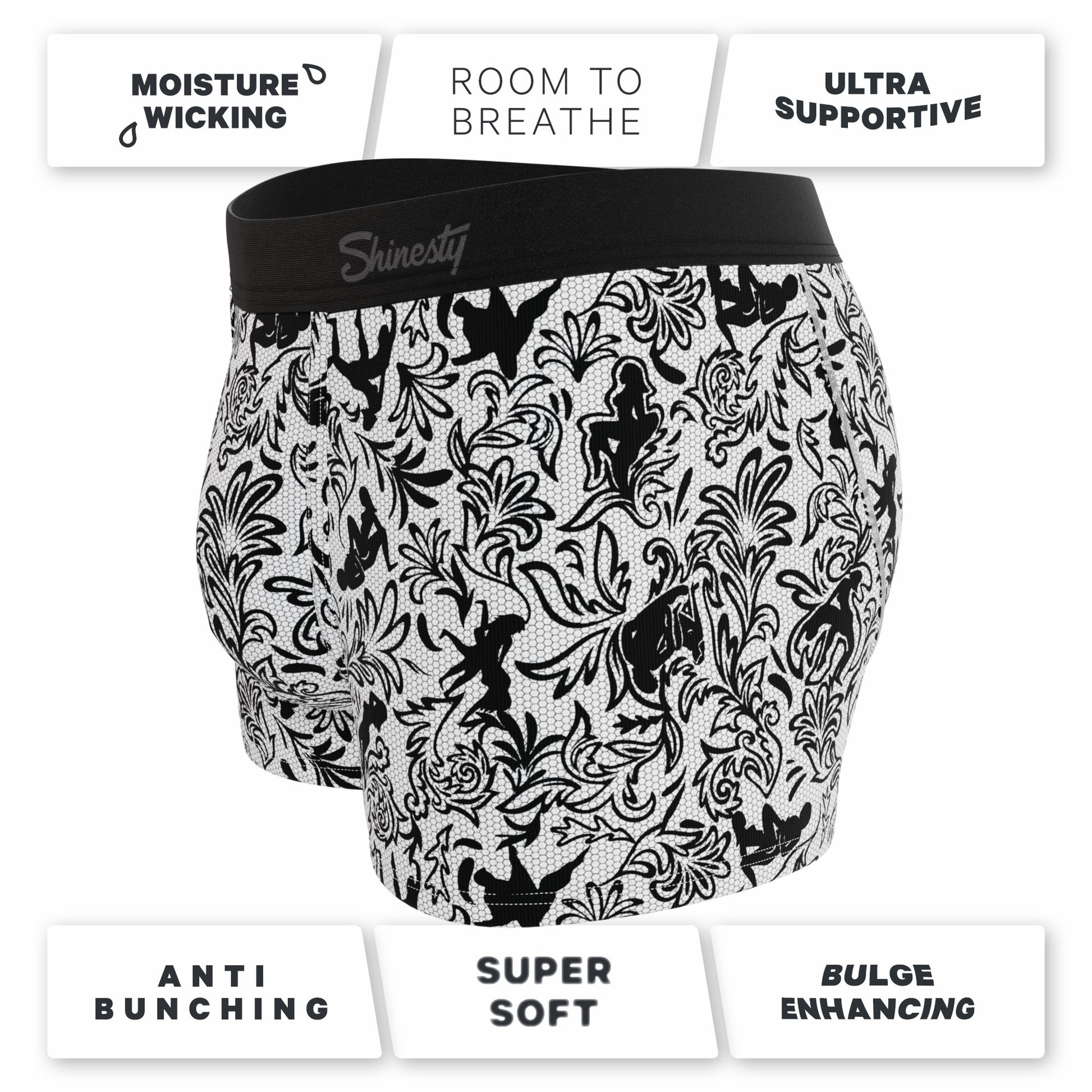 Shinesty Men's Ball Hammock® Pouch Trunk Underwear - Provocative Lace Print