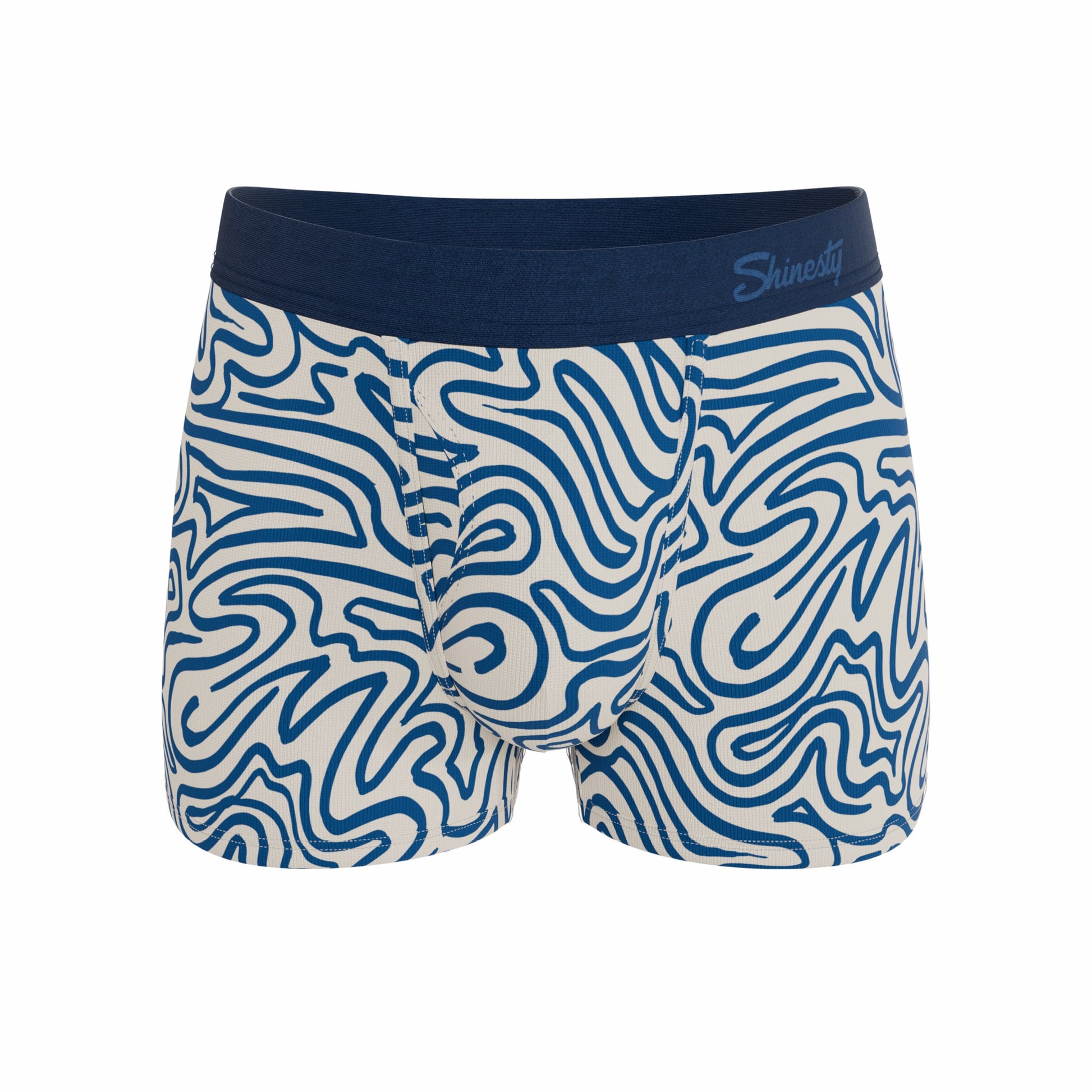 Shinesty Men's Ball Hammock® Pouch Trunk Underwear - Abstract Navy Line