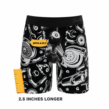Shinesty Long Leg Ball Hammock® Pouch Underwear With Fly 3 Pack - Black & White