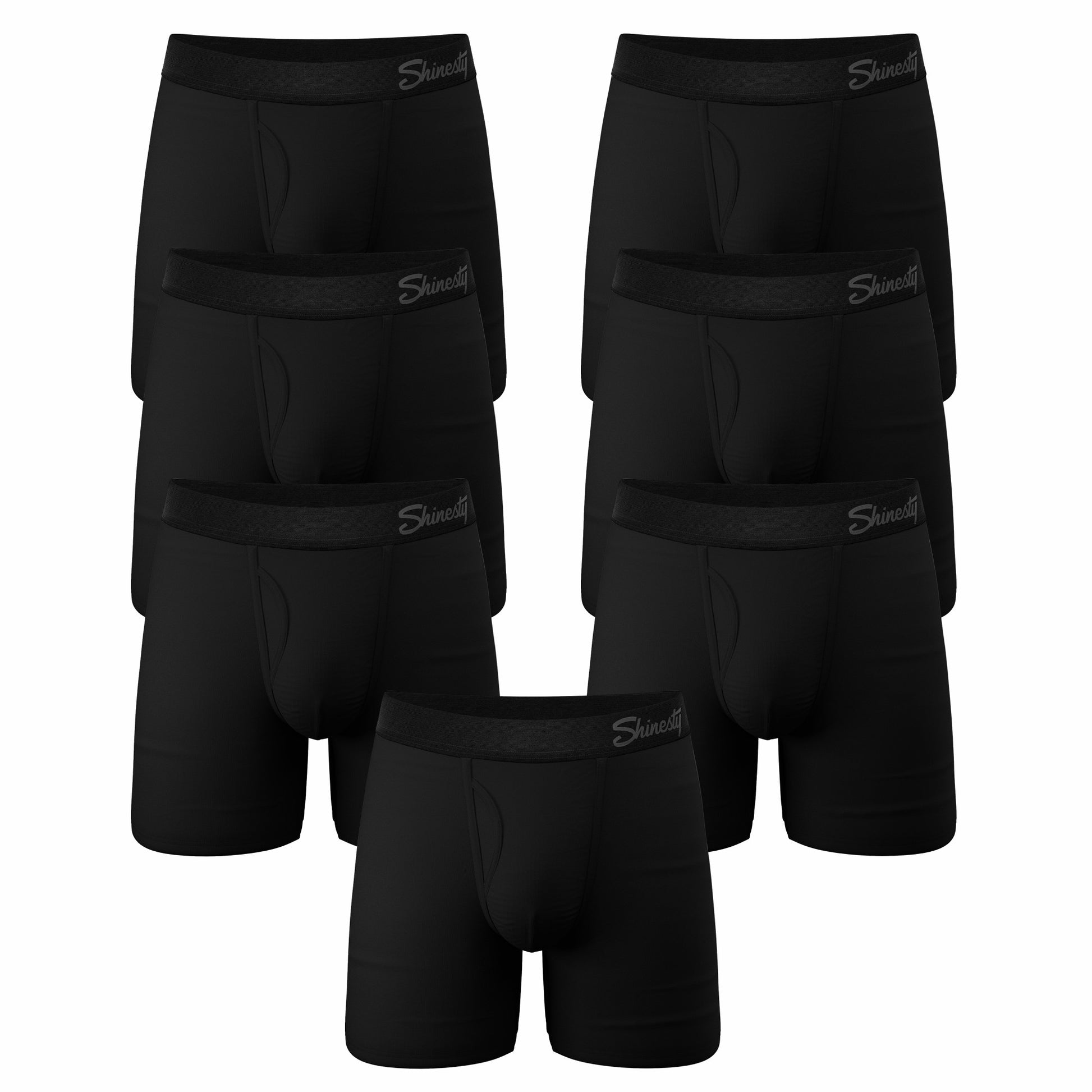 Shinesty Black Ball Hammock® Pouch Underwear With Fly 7 Pack - The Threat Level Midnight