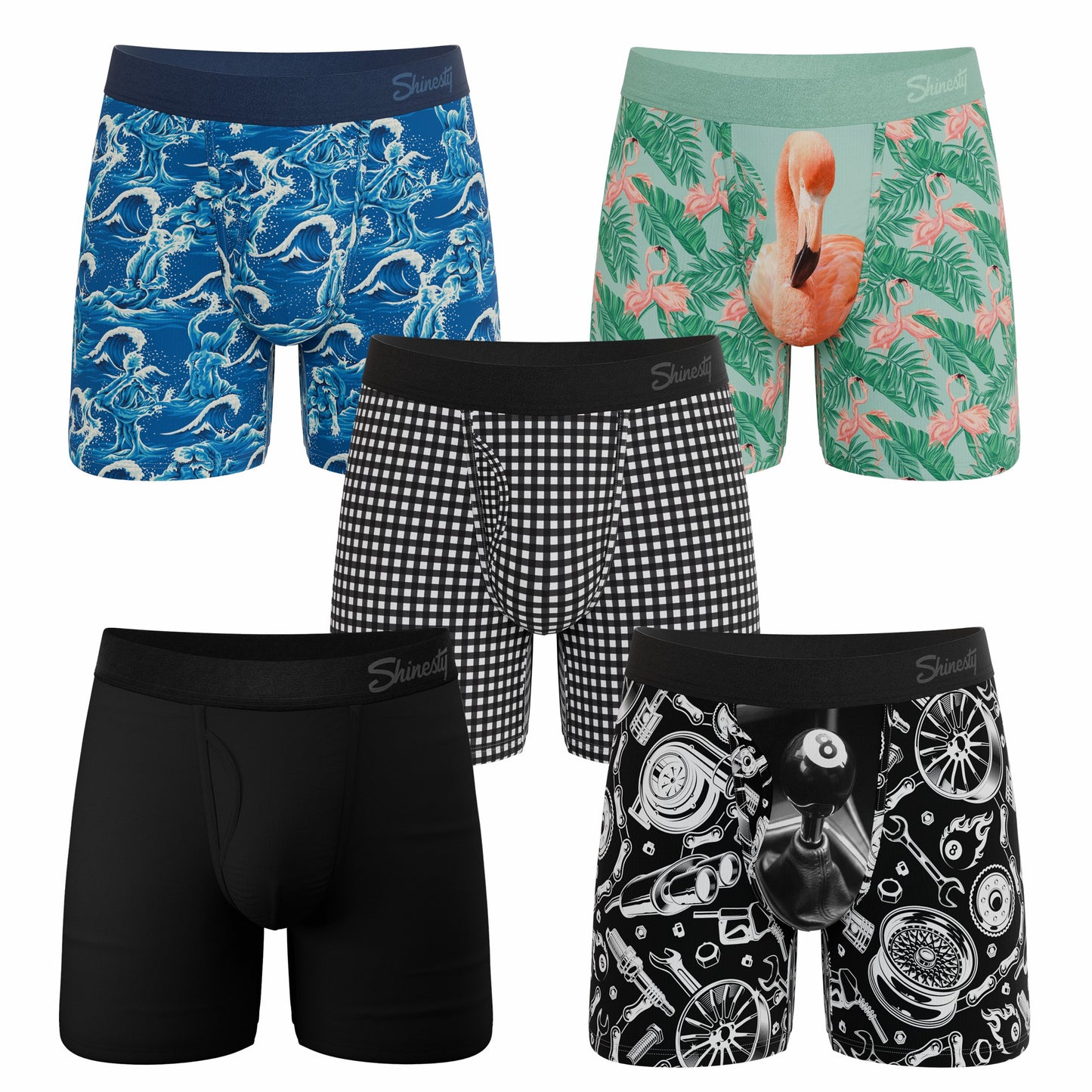 Shinesty Ball Hammock® Pouch Boxer Briefs with Fly 5 Pack - Summer Vibes