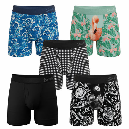 Shinesty Ball Hammock® Pouch Boxer Briefs with Fly 5 Pack - Summer Vibes