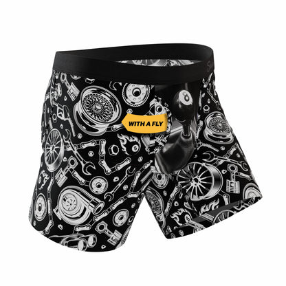 Shinesty Ball Hammock® Pouch Boxer Briefs with Fly 3 Pack - Black & White