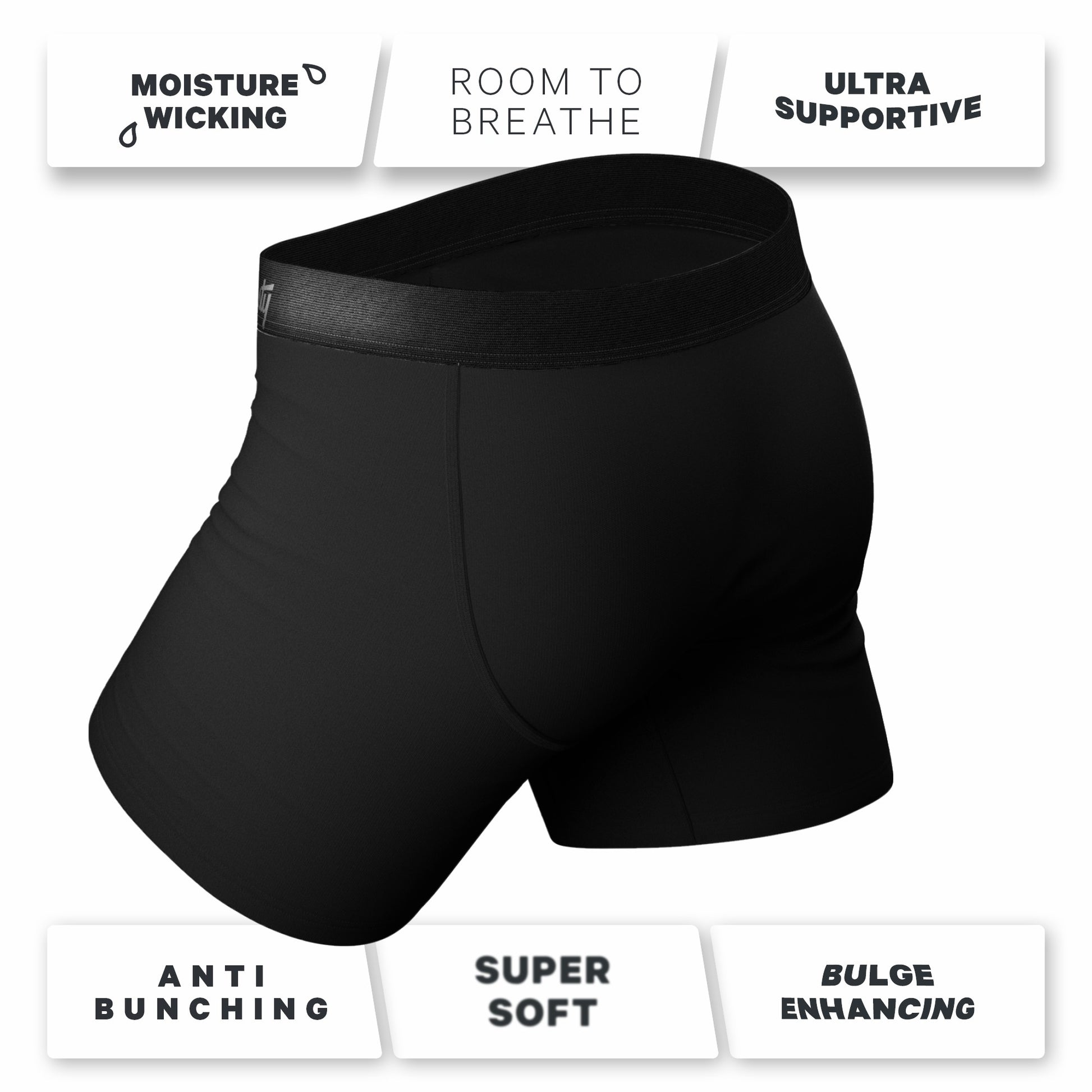 Shinesty Ball Hammock® Pouch Boxer Briefs with Fly 3 Pack - Black & White