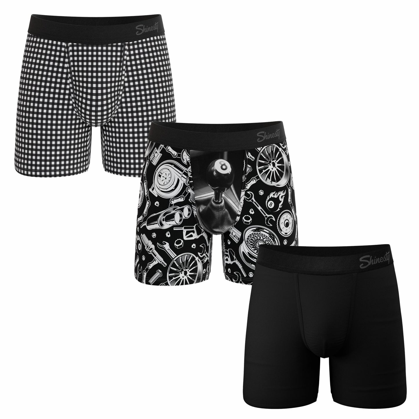 Shinesty Ball Hammock® Boxer Brief 3 Pack - Black & White