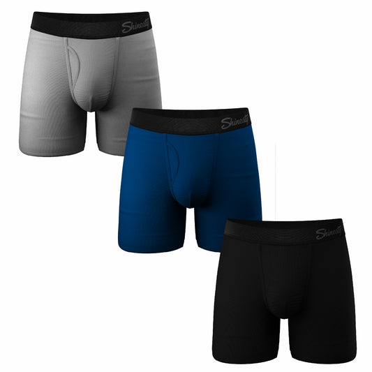 Shinesty Ball Hammock® Pouch Underwear with Fly 3 Pack - The Solid Dude