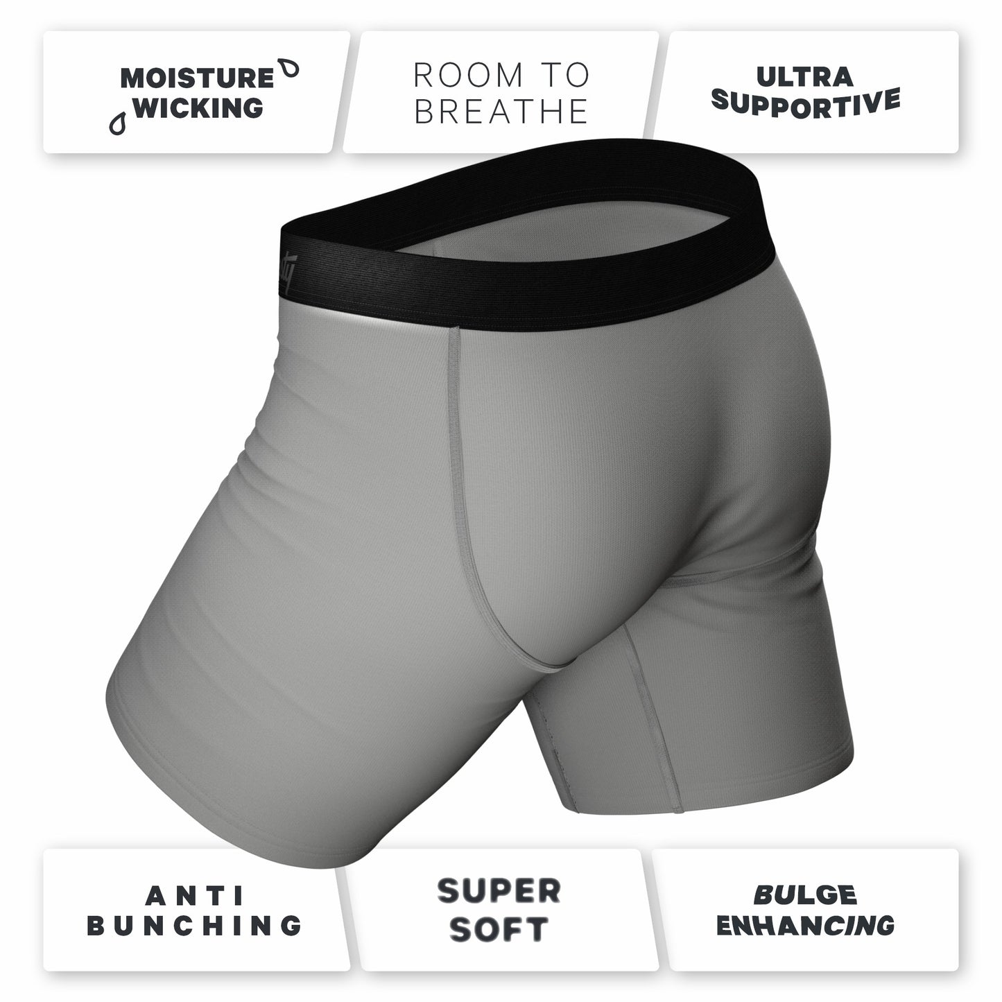 Shinesty Long Leg Ball Hammock® Pouch Boxers With Fly 3 Pack - The Solid Dude