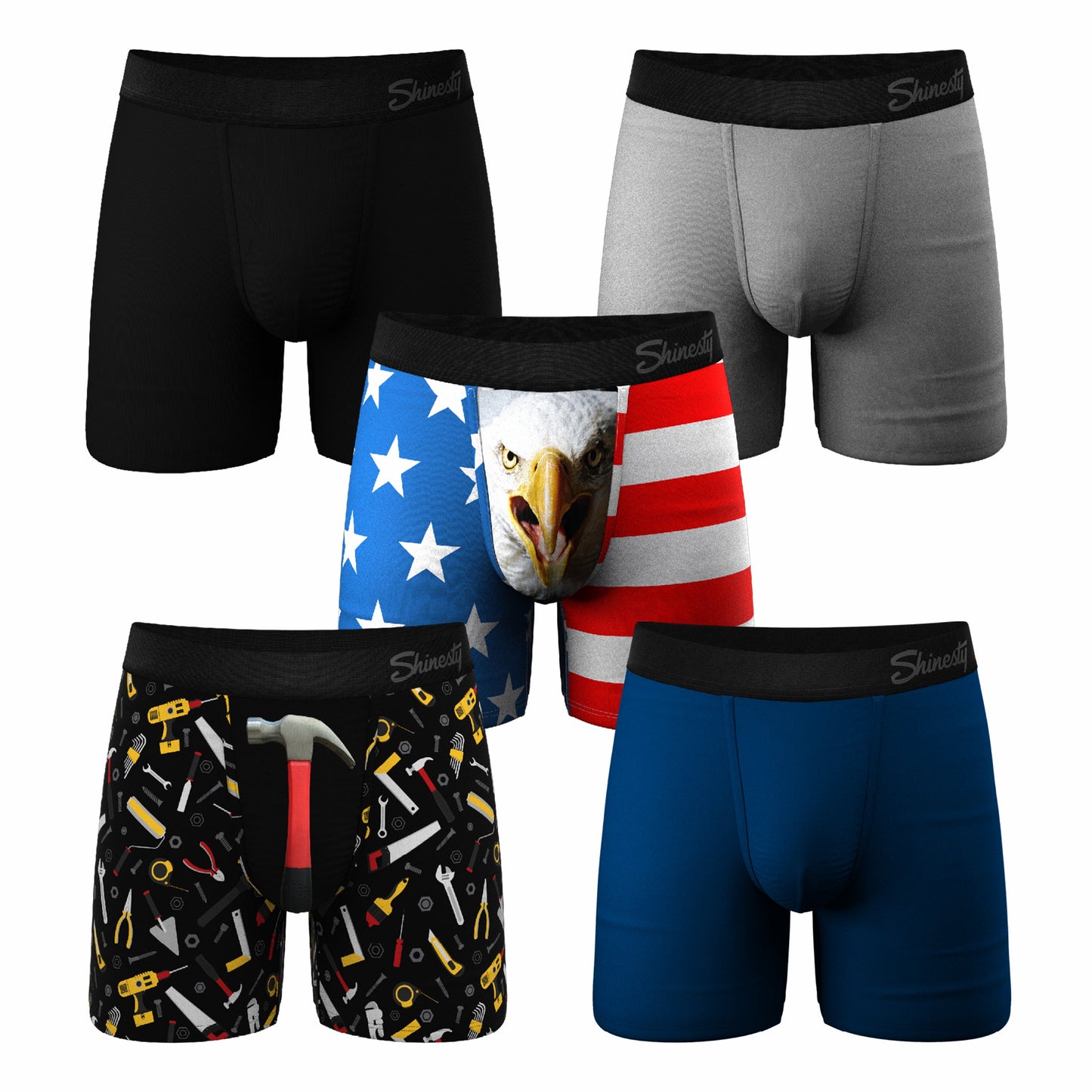 Shinesty Fathers Day Bundle Ball Hammock® Boxer Brief 5 Pack - The Best Dad Pack