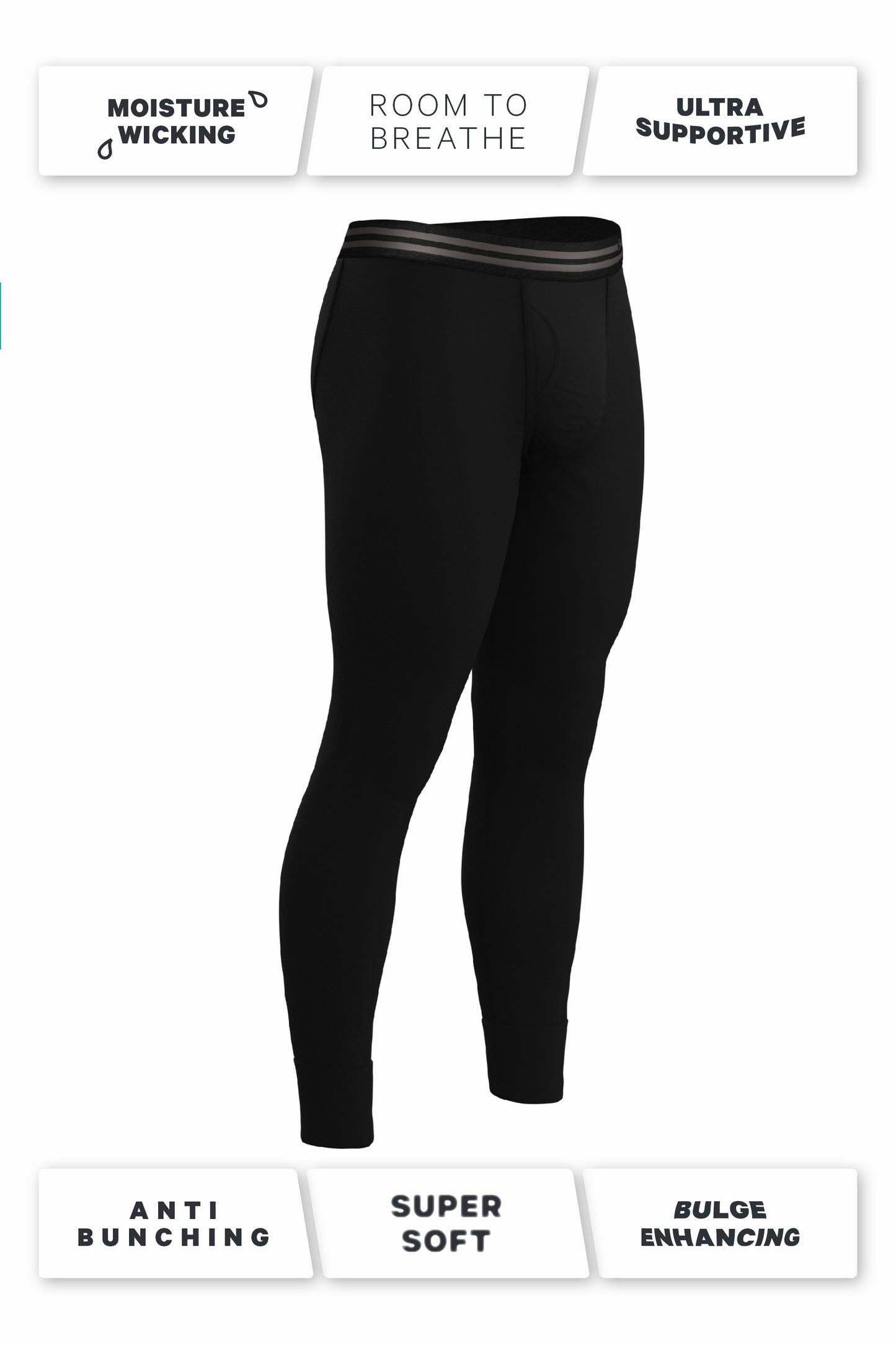 Shinesty Black Long Underwear 3 Pack - The Threat Level Midnight