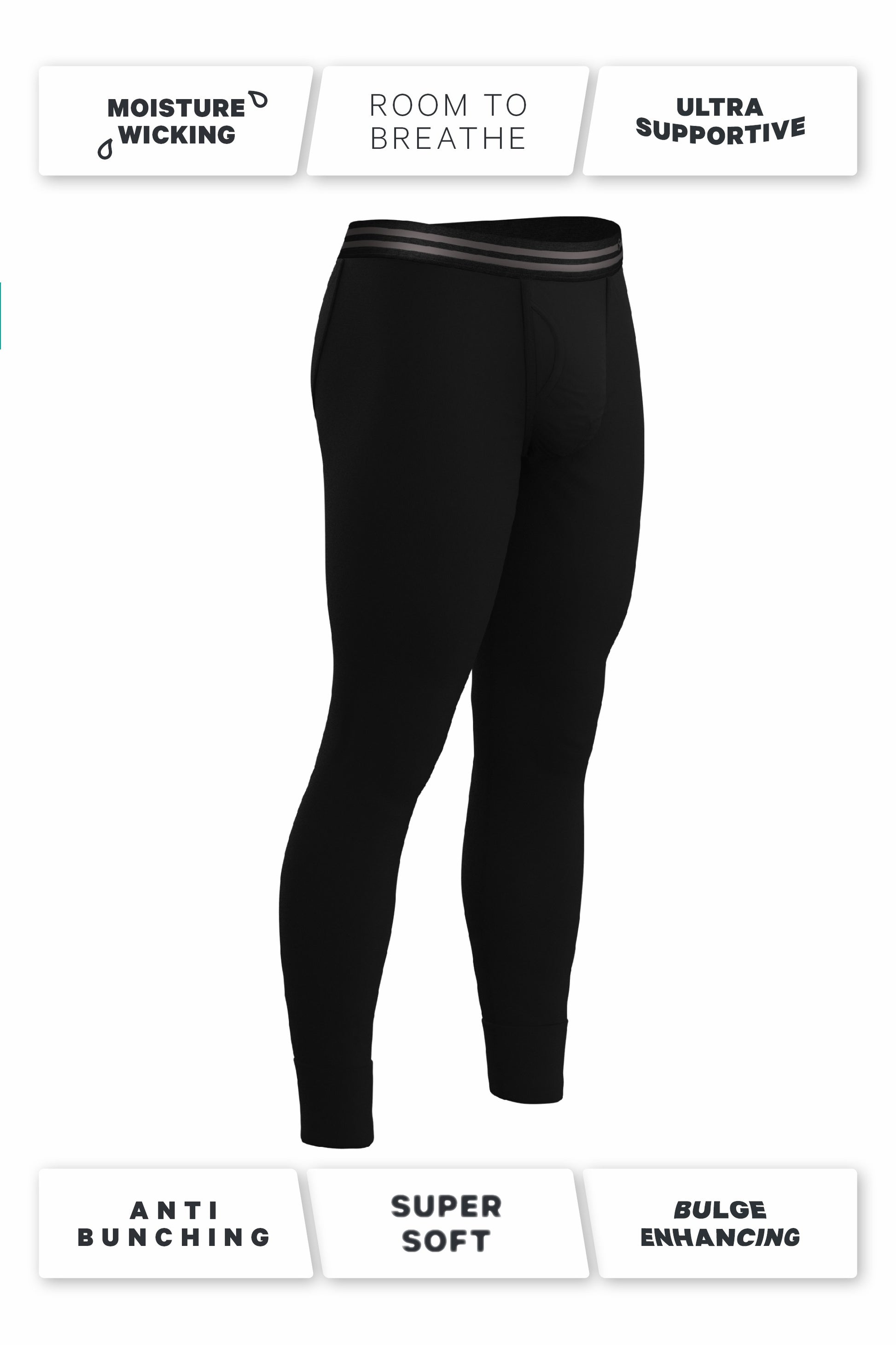 Shinesty Black Long Underwear 3 Pack - The Threat Level Midnight