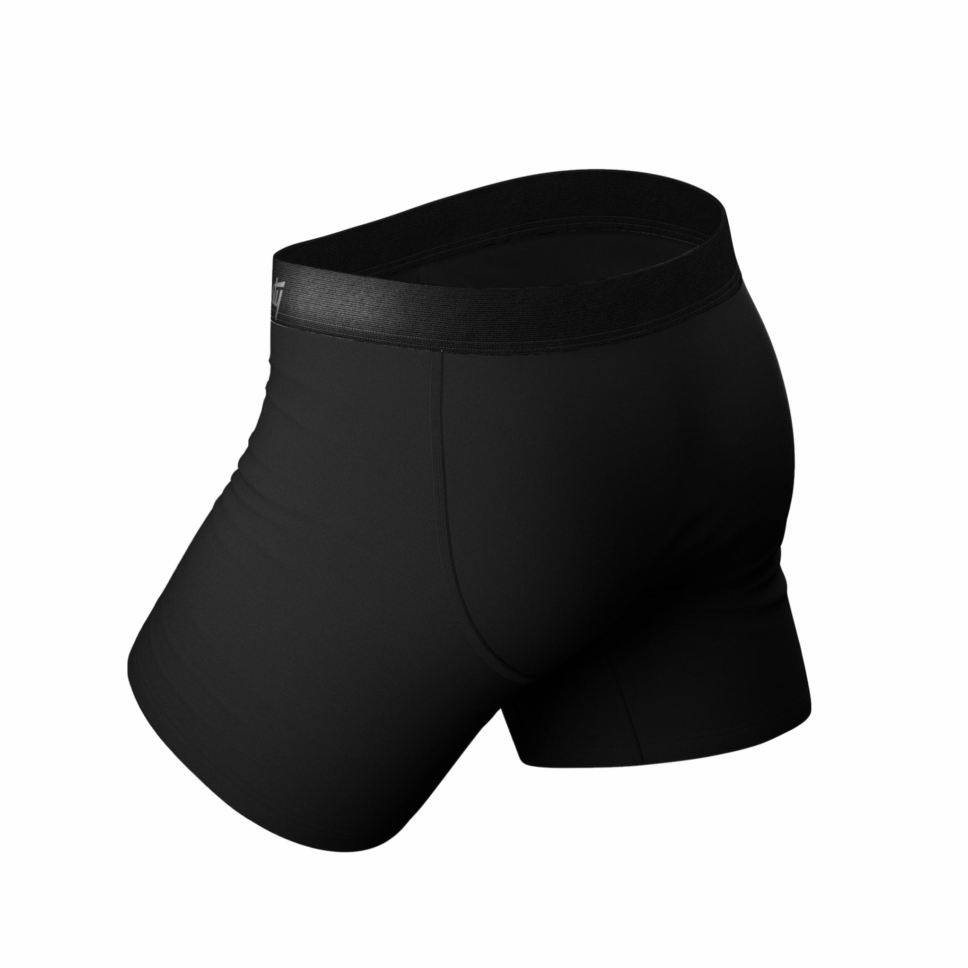 Shinesty All Black Ball Hammock® Pouch Underwear With Fly 5 Pack - The Midnight Rider