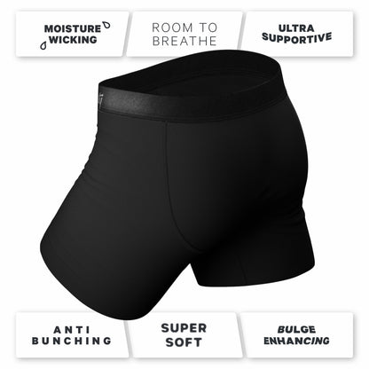 Shinesty All Black Ball Hammock® Pouch Underwear With Fly 5 Pack - The Midnight Rider