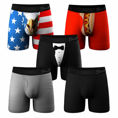 Shinesty Men's Ball Hammock® Pouch Underwear With Fly 5 Pack - The Bread Winners