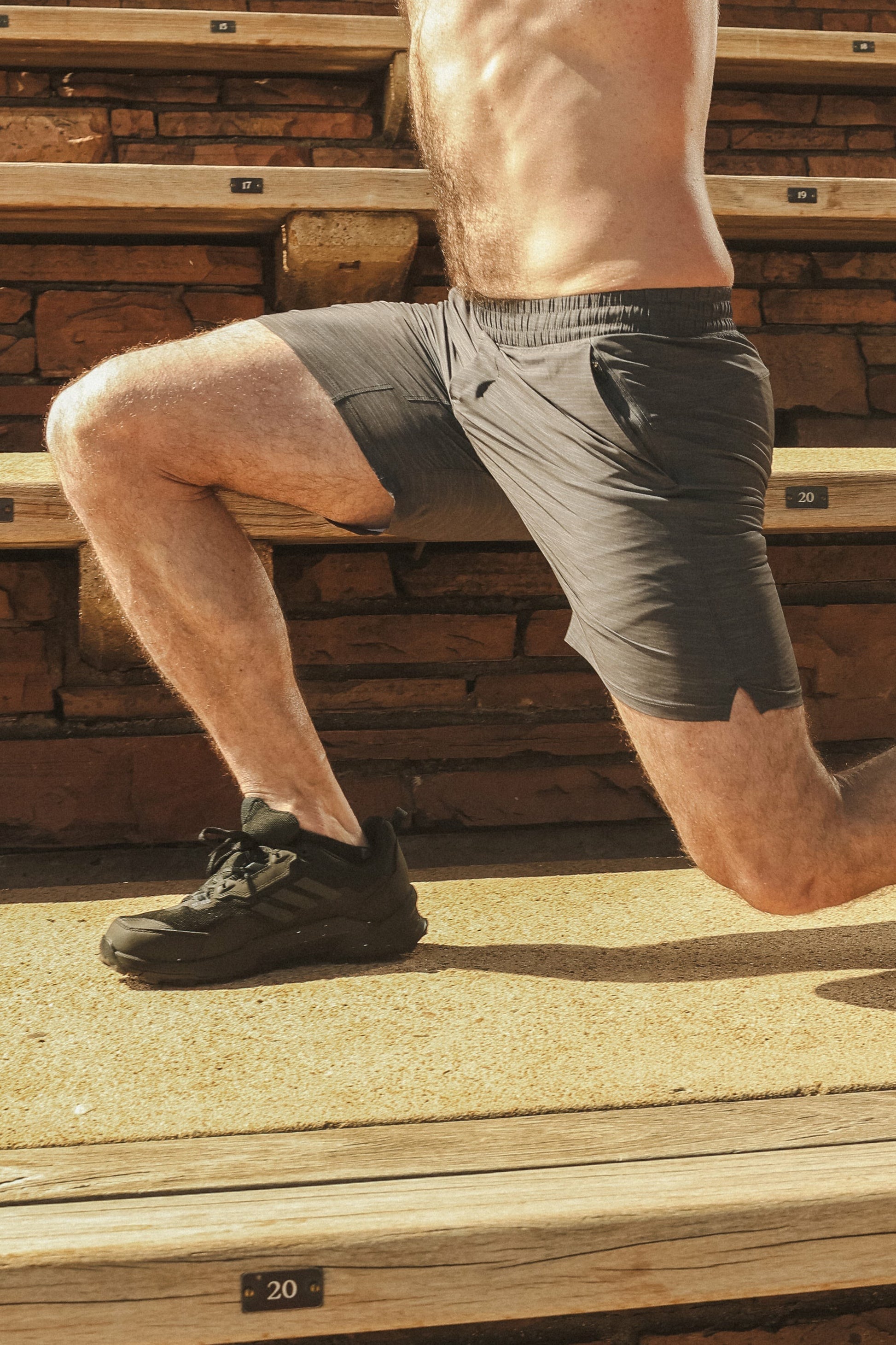 Shinesty Men's Ball Hammock® 5 Inch Athletic Shorts - Grey Tonal Island Block