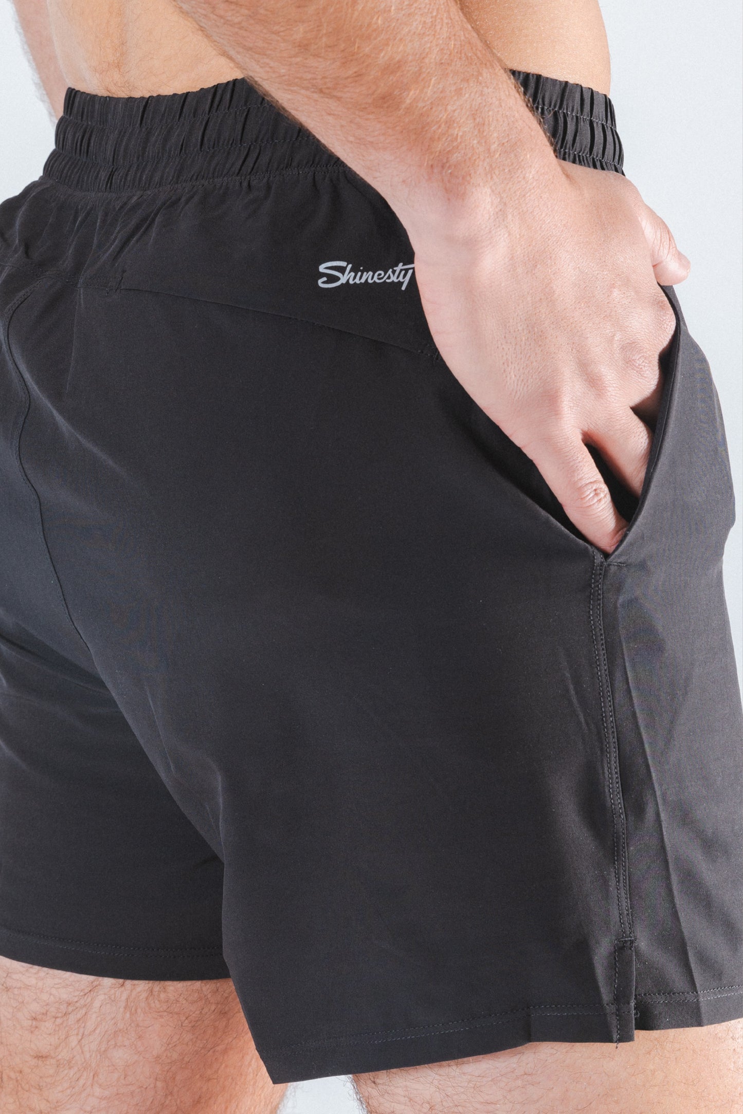 Shinesty Men's Ball Hammock® 5 Inch Athletic Shorts - Black and Green Neon