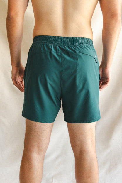 Shinesty Men's Ball Hammock® 5 Inch Athletic Shorts - Green Deck Stripe