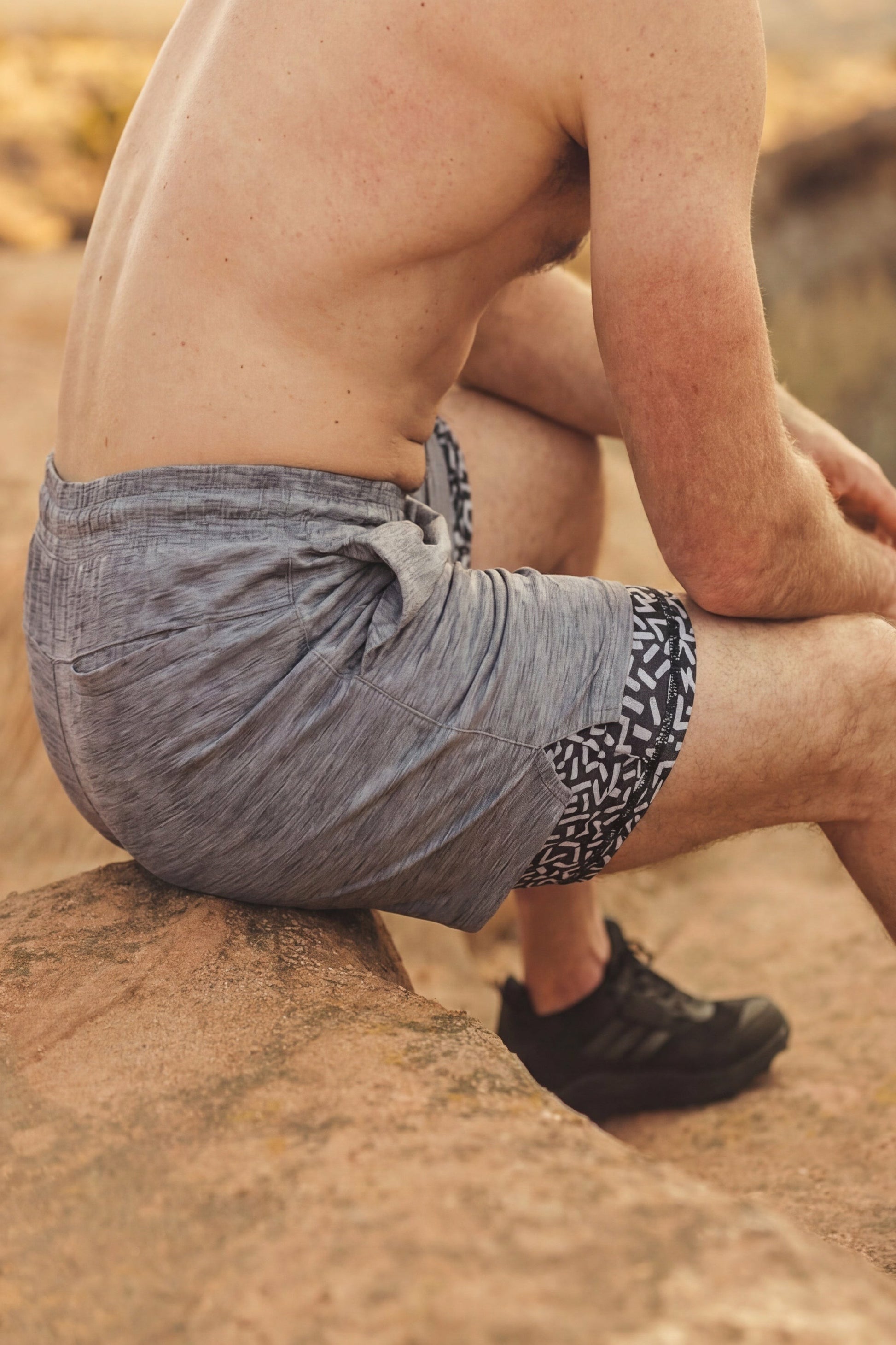 Shinesty Men's Ball Hammock® 5 Inch Athletic Shorts - Grey Ball