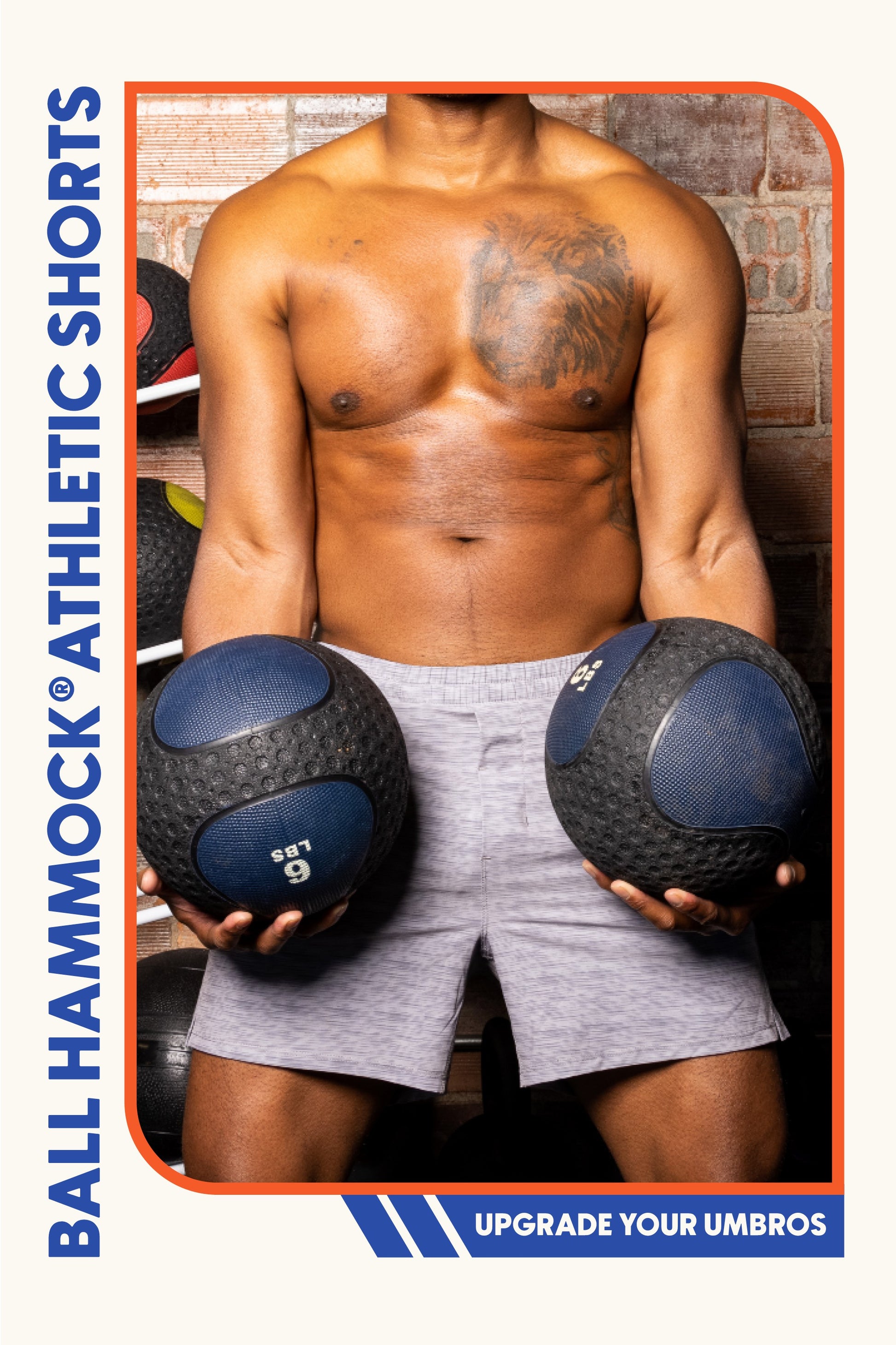 Shinesty Men's Ball Hammock® 5 Inch Athletic Shorts - Grey Ball