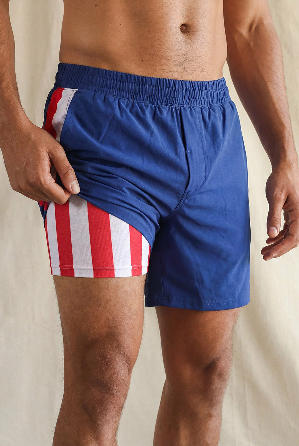 Shinesty Men's Ball Hammock® 7 Inch Athletic Shorts - American Flag Ball