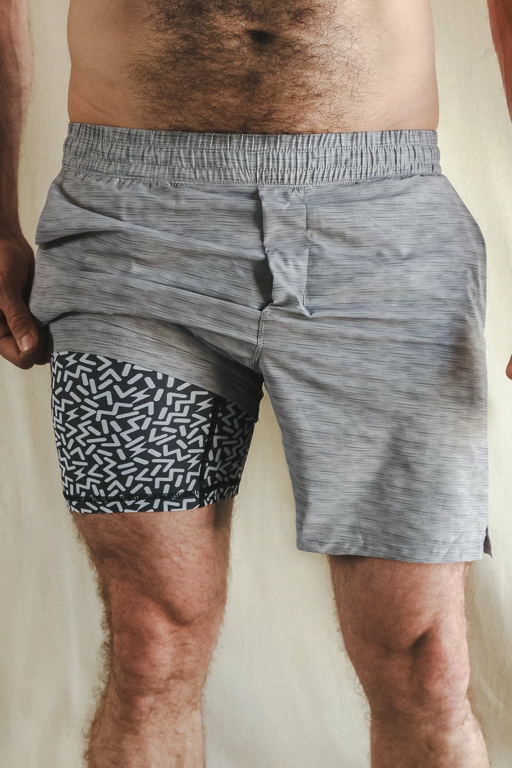 Shinesty Men's Ball Hammock® 7 Inch Athletic Shorts - Grey