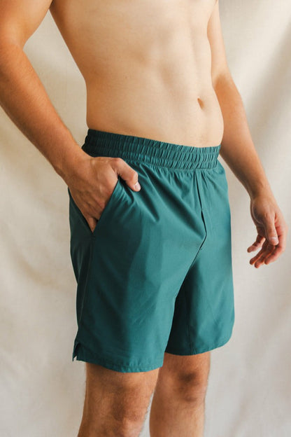 Shinesty Men's Ball Hammock® 7 Inch Athletic Shorts - Green Deck Stripe