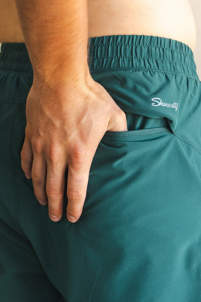 Shinesty Men's Ball Hammock® 7 Inch Athletic Shorts - Green Deck Stripe