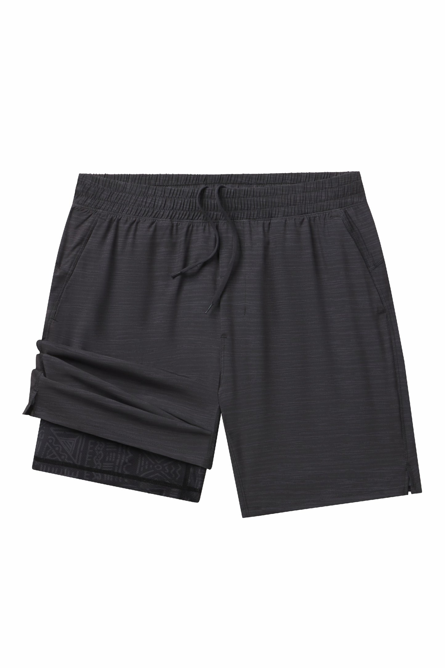 Shinesty Men's Ball Hammock® 7 Inch Athletic Shorts - Grey Tonal Island Block