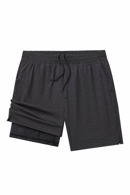 Shinesty Men's Ball Hammock® 7 Inch Athletic Shorts - Grey Tonal Island Block