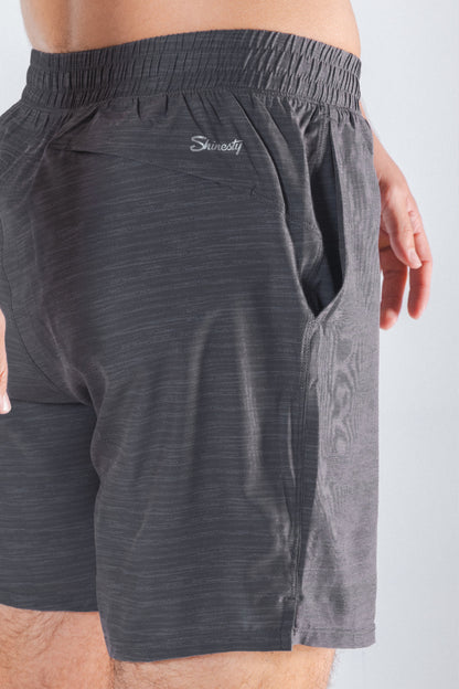 Shinesty Men's Ball Hammock® 7 Inch Athletic Shorts - Grey Tonal Island Block