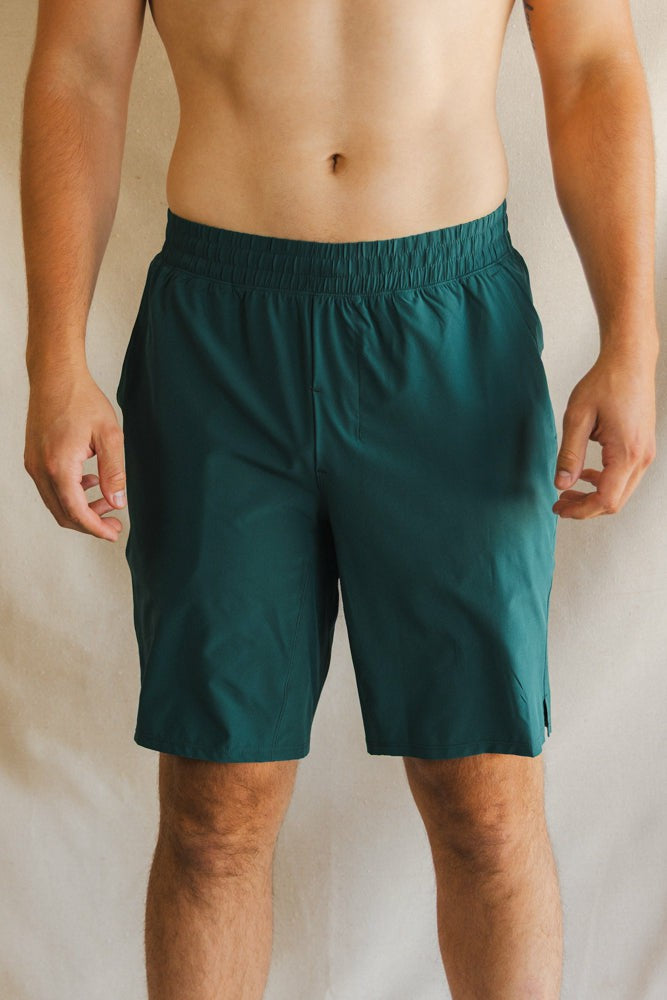 Shinesty Men's Ball Hammock® 9 Inch Athletic Shorts - Green Deck Stripe