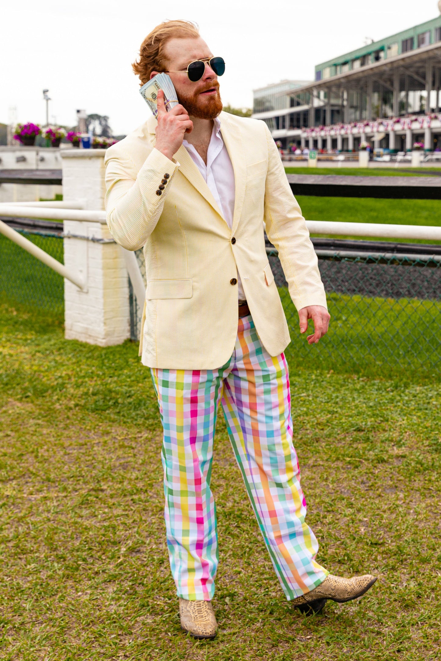 Shinesty Men's Seersucker Suit - Yellow Derby Seersucker Suit