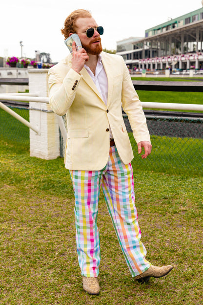 Shinesty Men's Seersucker Suit - Yellow Derby Seersucker Suit