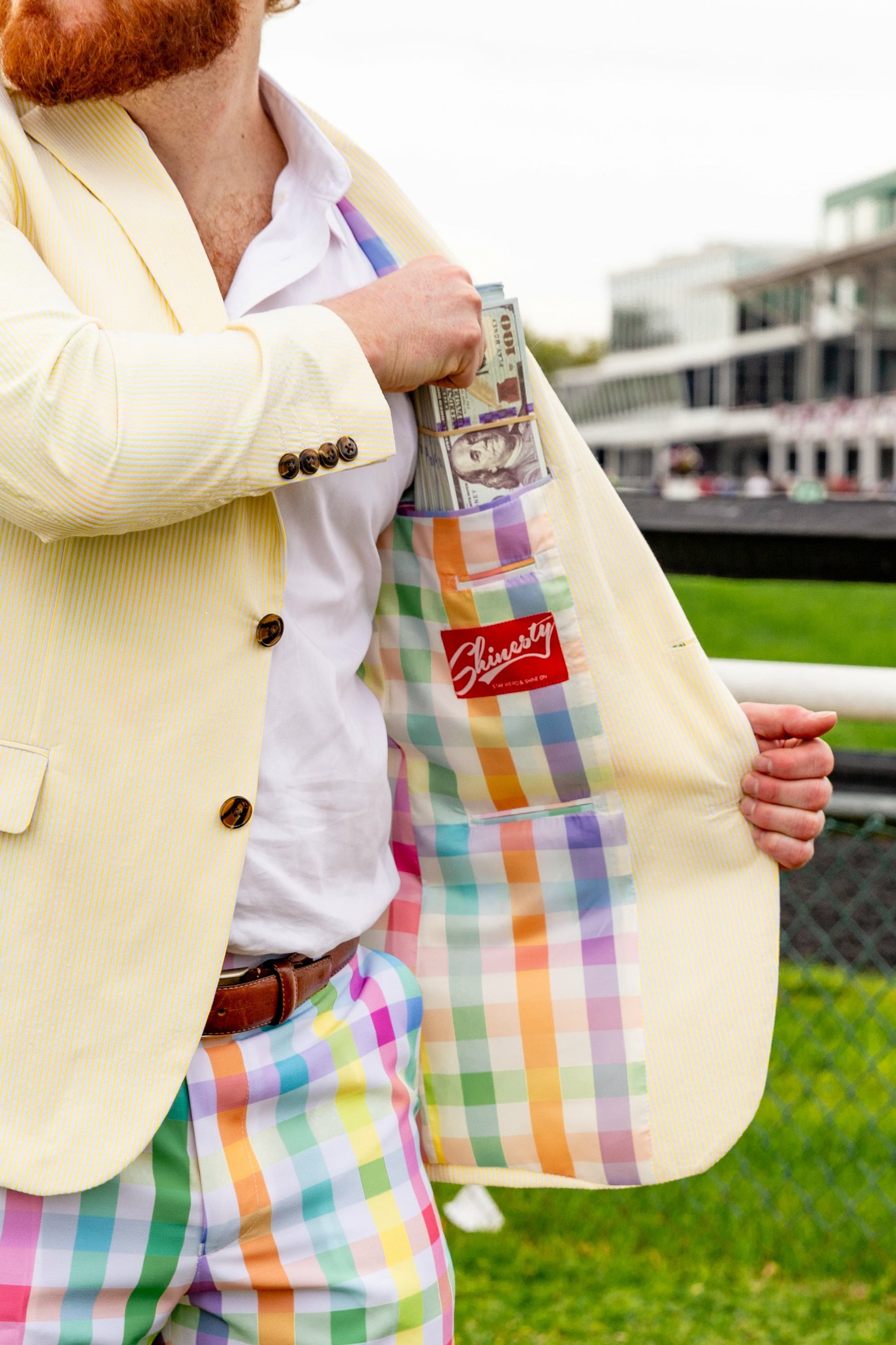 Shinesty Men's Seersucker Suit - Yellow Derby Seersucker Suit