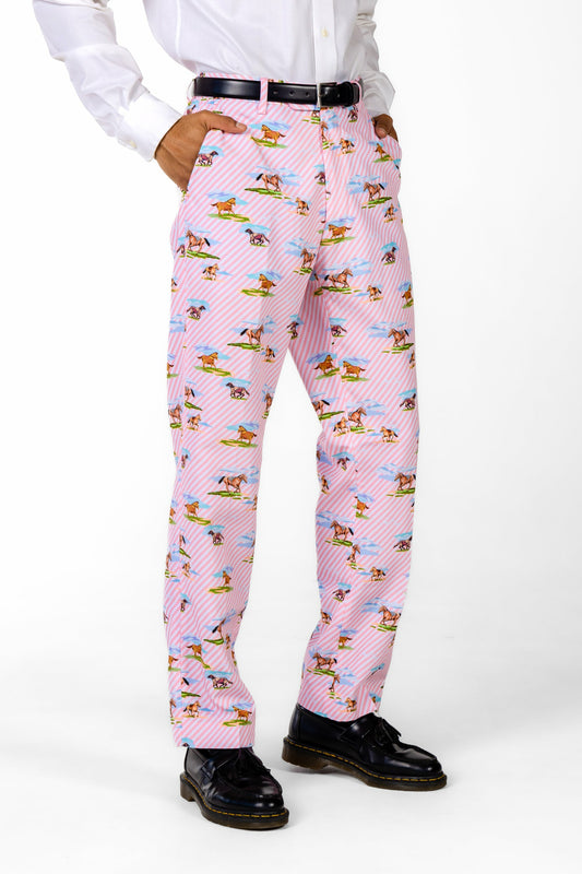 Shinesty Men's Suit Pants - Derby Horses