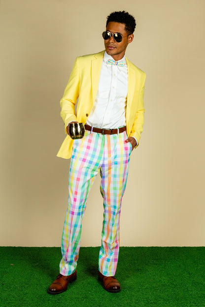 Shinesty Men's Suit Pants - Pastel Plaid Pants