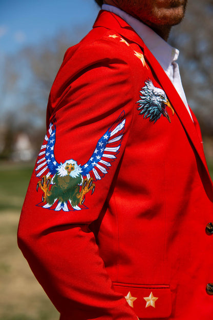 Shinesty Men's Suit - Western Style Red USA Suit