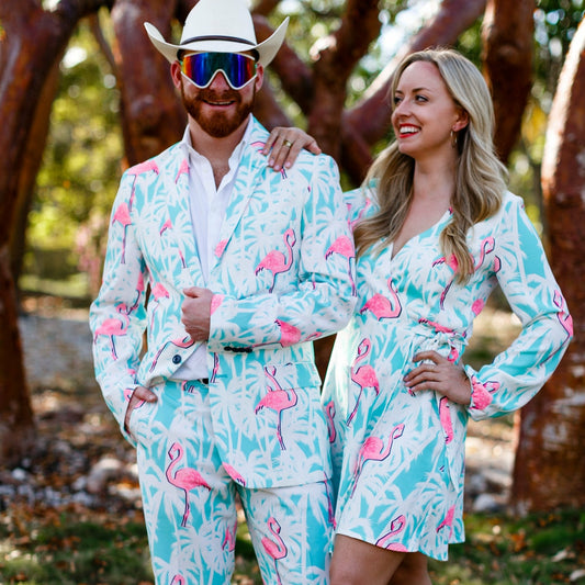Shinesty Men's Suit - Tropical Flamingo
