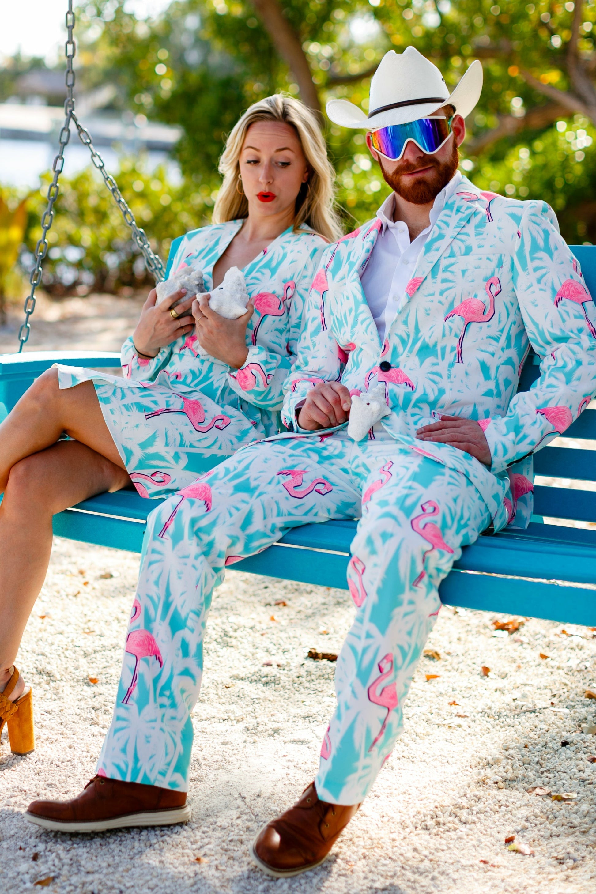 Shinesty Men's Suit - Tropical Flamingo