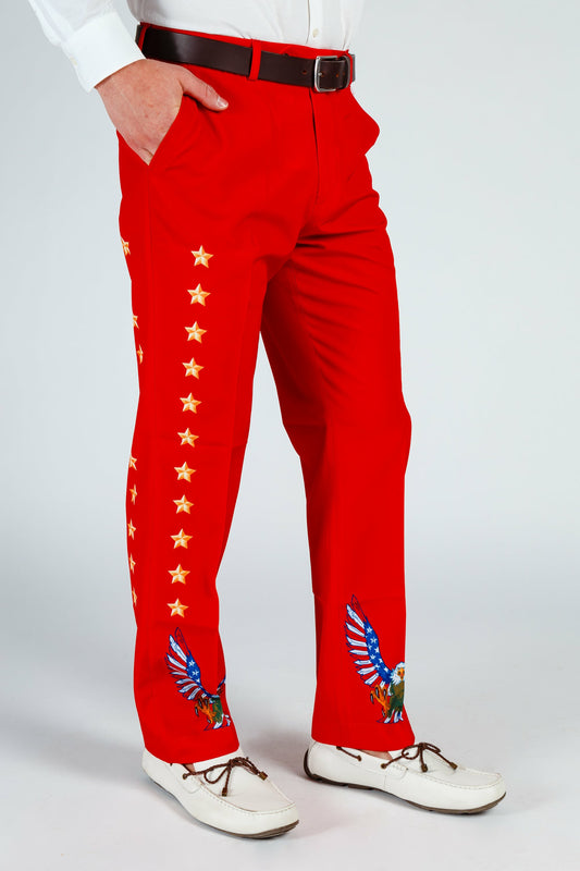 Shinesty Men's Suit Pants - Red USA Eagle Pants