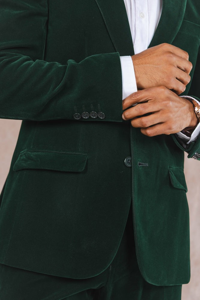 Shinesty Velvet Suit Jacket - Green Velvet