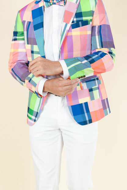 Shinesty Men's Suit - Plaid Patchwork