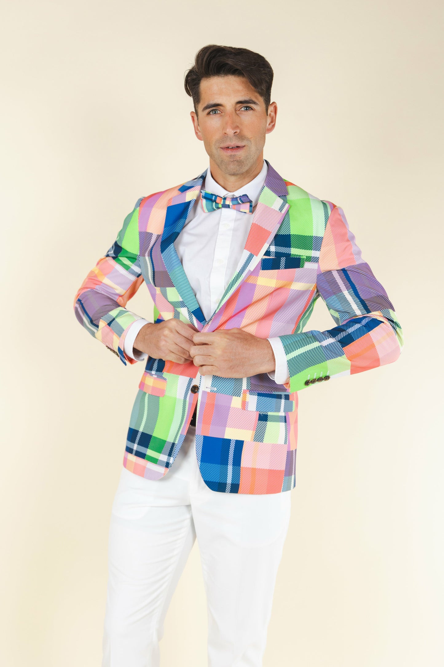 Shinesty Men's Suit - Plaid Patchwork