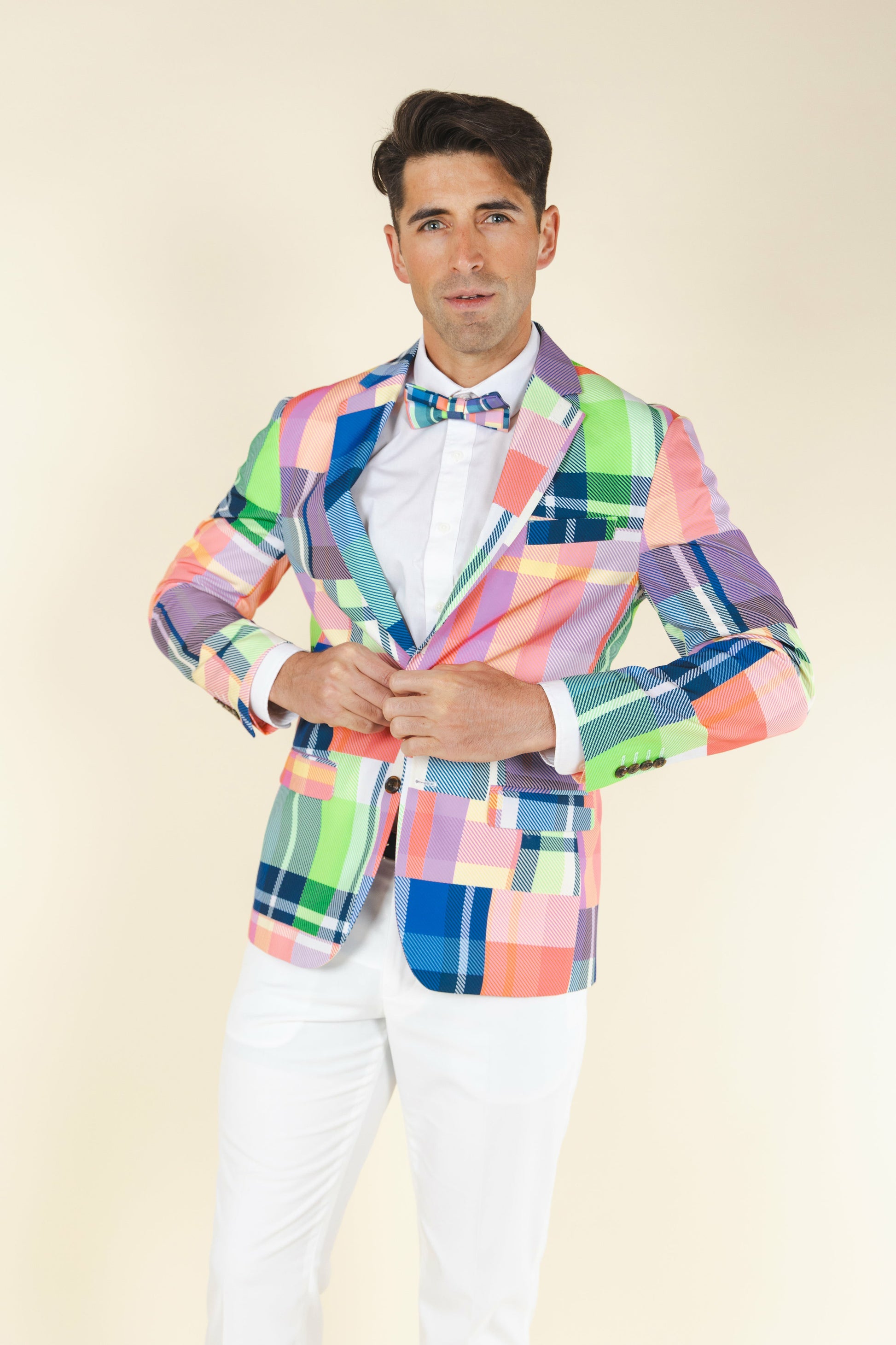 Shinesty Men's Suit - Plaid Patchwork