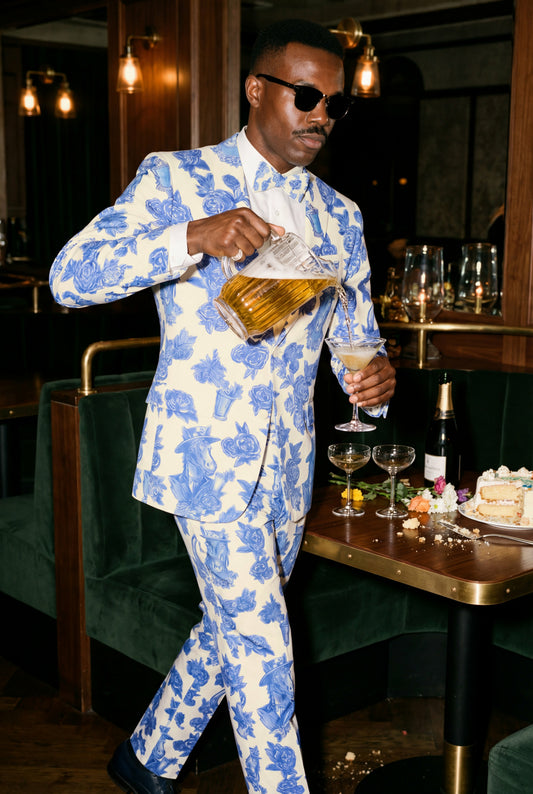 Shinesty Men's Suit - Blue Spring Toile