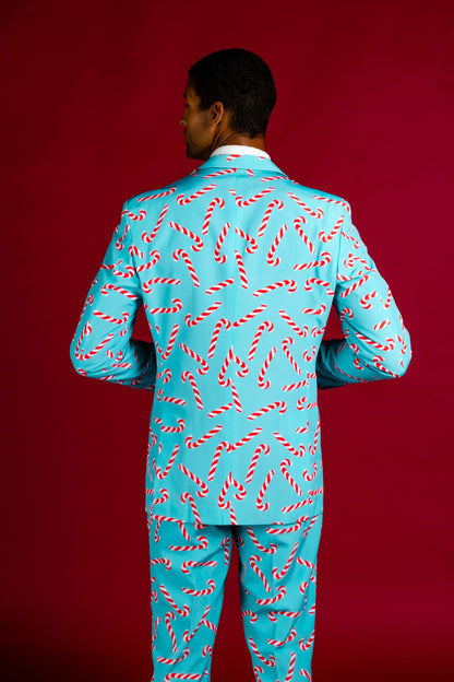 Shinesty Men's Suit - Candy Cane Print Christmas