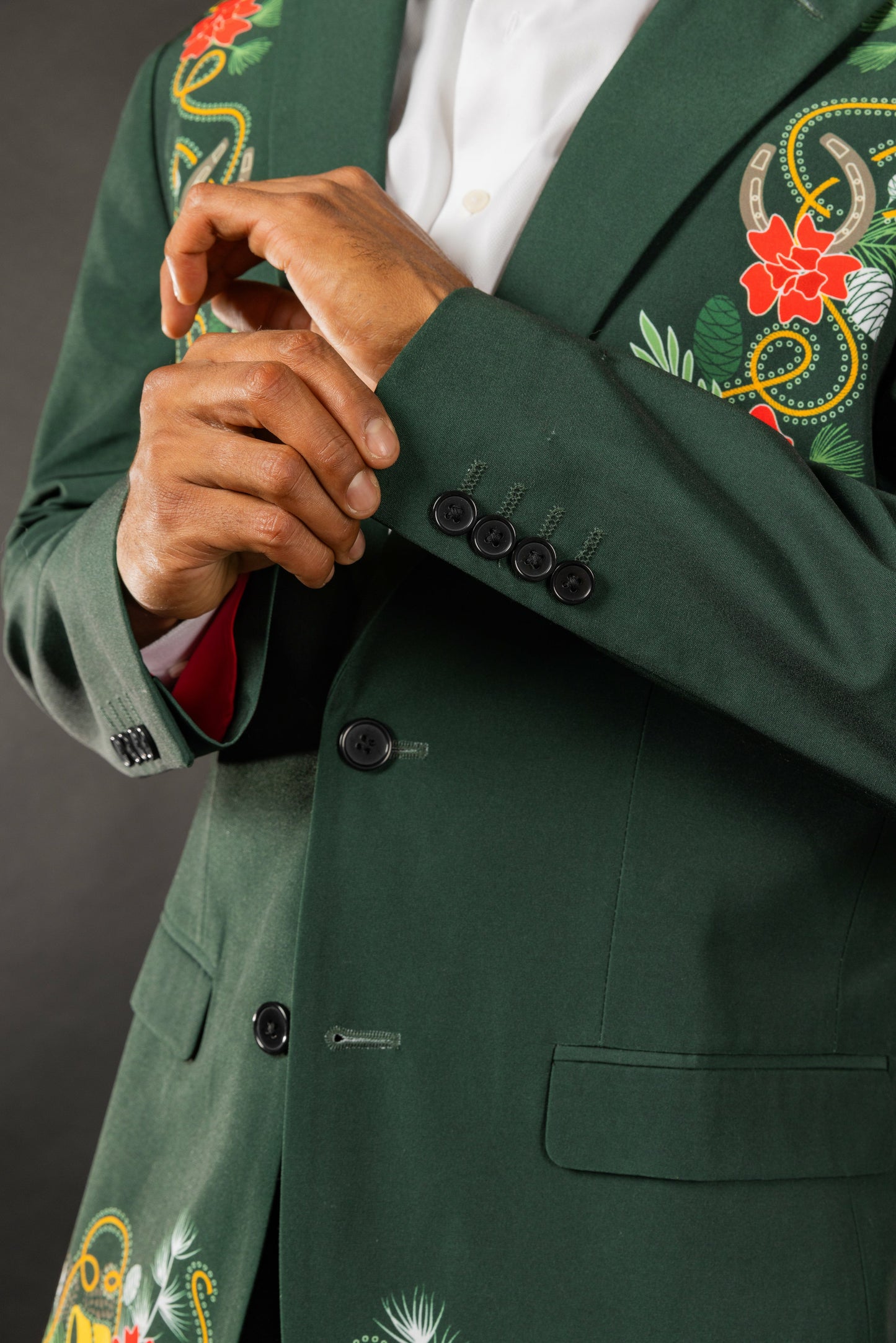 Shinesty Men's Suit - Dark Green Holiday Placement