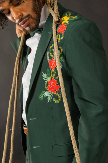Shinesty Men's Suit - Dark Green Holiday Placement