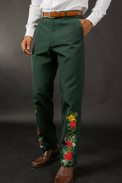 Shinesty Men's Suit Pants - Dark Green Holiday Placement