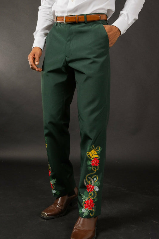 Shinesty Men's Suit Pants - Dark Green Holiday Placement