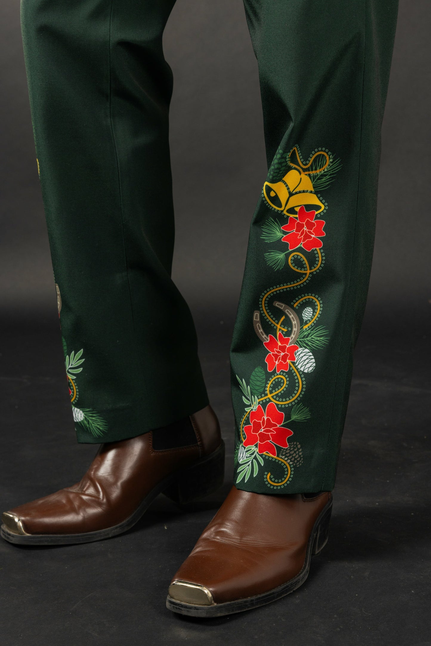 Shinesty Men's Suit Pants - Dark Green Holiday Placement